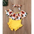 thumbnail image 3 of Styles I Love Baby Girls Sunflower Yellow Ruffle One-Piece Swimsuit Bathing Suit Beach Swimwear with Headband 2pcs Set, 3 of 8