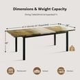 thumbnail image 2 of iPormis 63" Extendable Dining Table for 4-8, Square Wooden Dining Room Table with Metal Base, Modern Extendable Table for  Small Kitchens, Dining Office Areas, Rustic Brown, 2 of 7