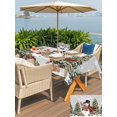 thumbnail image 4 of Outdoor Tablecloth with Umbrella Hole and Zipper, Grey Christmas Snowman Rectangle Table Cloth 60x102 Inch Waterproof Tablecloth, Xmas Tree Snowflake Botanical Picnic Table Cover for Patio Camping, 4 of 7