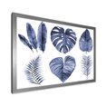 thumbnail image 2 of Designart 'Blue Watercolour Tropical Leaves I' Farmhouse Framed Art Print, 2 of 4