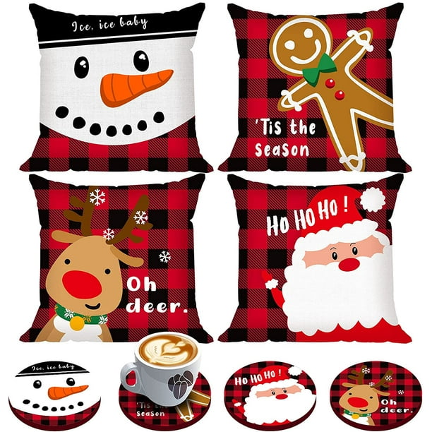 Buffalo plaid cheap deer pillow
