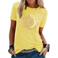 thumbnail image 1 of MAWCLOS Ladies Tops Sunflower Print T Shirt Short Sleeve Tee Fashion Work Crew Neck Top Yellow XL, 1 of 3
