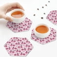 thumbnail image 7 of Pofeuu Bike with Donut Wheels Print Leather Coasters Set of 6, Round Cups Mugs Mat Pad for Home Kitchen Heat Resistant Drink Coasters,Hexagon, 7 of 7