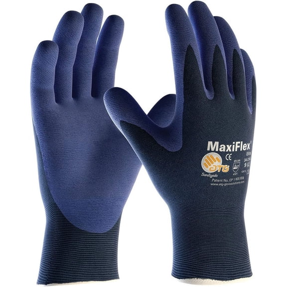 PIP Safety ATG 34274 MaxiFlex Ultra Lightweight Seamless Knit Nylon Glove with Nitrile Coated MicroFoam Grip - Size 6 - XS - 12 Pairs