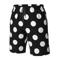 thumbnail image 5 of KLL Black and White Polka Dot Men's Casual Summer Beach Shorts Hawaiian Shorts with Pockets-3X-Large, 5 of 9