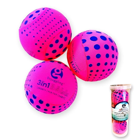 3-in-1 Washable Juggling Ball Set: Water-Bouncing & Grip Training (60mm, 100g Each) - Pink Dot