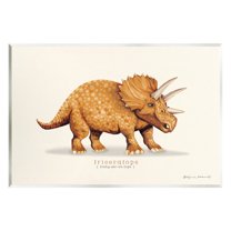 Stupell Informative Triceratops Dinosaur Animals & Insects Painting Wall Plaque Unframed Art Print Wall Art