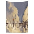 thumbnail image 3 of Ambesonne Art Tablecloth Rectangular Table Cover, Man Standing on Bridge, 60"x84", Multicolor, 3 of 4