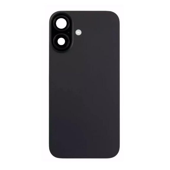 Glass Back Compatible With Phone 16 Black Plain with Camera Lens No Logo