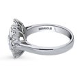 thumbnail image 3 of BERRICLE Sterling Silver Halo Wedding Engagement Rings Round Cut Cubic Zirconia CZ Flower Cocktail Ring for Women, Rhodium Plated Size 5, 3 of 10