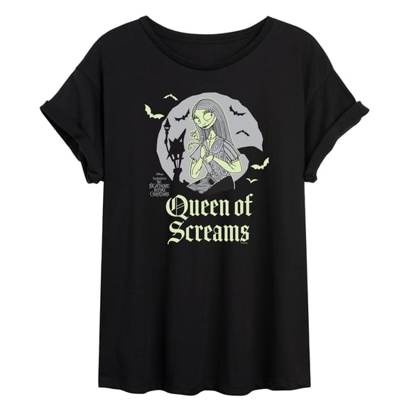 The Nightmare Before Christmas - Hallo Queen - Juniors Oversized Graphic T-Shirt