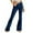 Dark Blue, variant on WREESH Womens Jeans Fashion Denim Button Zipper Solid High Waist Pockets Jeans Wide Leg Pants Flare Trousers Light Blue