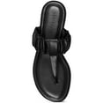 thumbnail image 3 of AEROSOLES Womens Black Padded Ruched Cady Round Toe Wedge Slip On Thong Sandals 6.5, 3 of 3