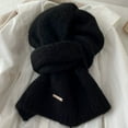 thumbnail image 2 of Chuancc Warm Knitting Unisex Winter Scarf - Pure Color Neck Warmer Classic Solid Scarf For All Ages Black One Size, 2 of 3
