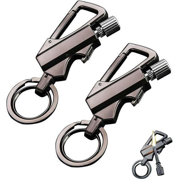 Permanent Match Infinity Lighter, Permanent Match with Multitool Keychain Bottle Opener, Waterproof Reusable Matchstick, Forever Match for Outdoor Survival, Great Gift Ideas (2 Pcs)