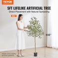 thumbnail image 2 of 5FT Artificial Olive Tree PE Material Anti Tip Tilt Protection Low Maintenance Lifelike Fake Potted Plant for Home Office Warehouse Indoor Outdoor Decor, 2 of 6
