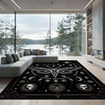 thumbnail image 2 of ODIKA 8'x10' Ultra-Soft Area Rug, Death Moth Witchy Symmetrical Monochrome Ornamental Border Academia None Washable, Bare feet friendly, Silk-Touch for Bedroom, Under Sectional, 2 of 7
