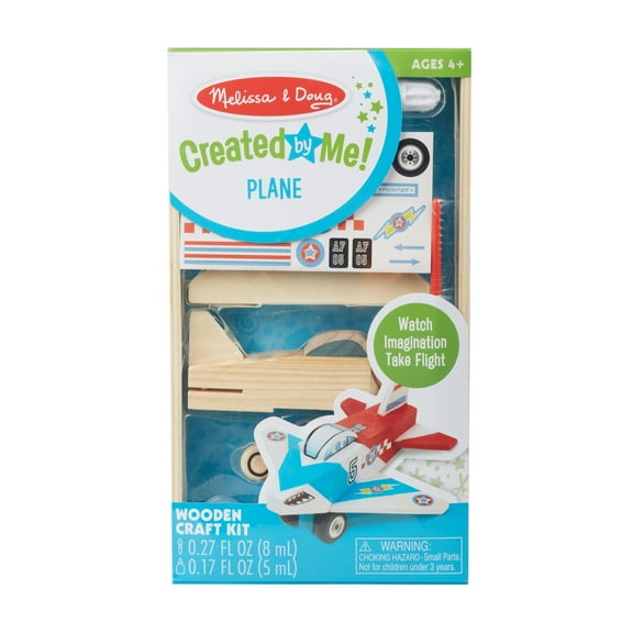 Melissa & Doug Created by Me Decorate-Your-Own Plane Wooden Craft Kit for Girls and Boys
