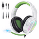 thumbnail image 2 of Auriculares Para Juegos Con Cancelación De Ruido Krysenix Color Blanco Luz Verde Claro, 2 of 3