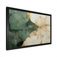 thumbnail image 2 of Designart "Gold Pottery In Green Minimalism I" Abstract Spirals Picture Framed Wall Art Living Room, 2 of 5