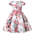 thumbnail image 2 of Girls Floral Summer Dress Bokwnot Waist Short Sleeves Sizes 3-10, 2 of 6
