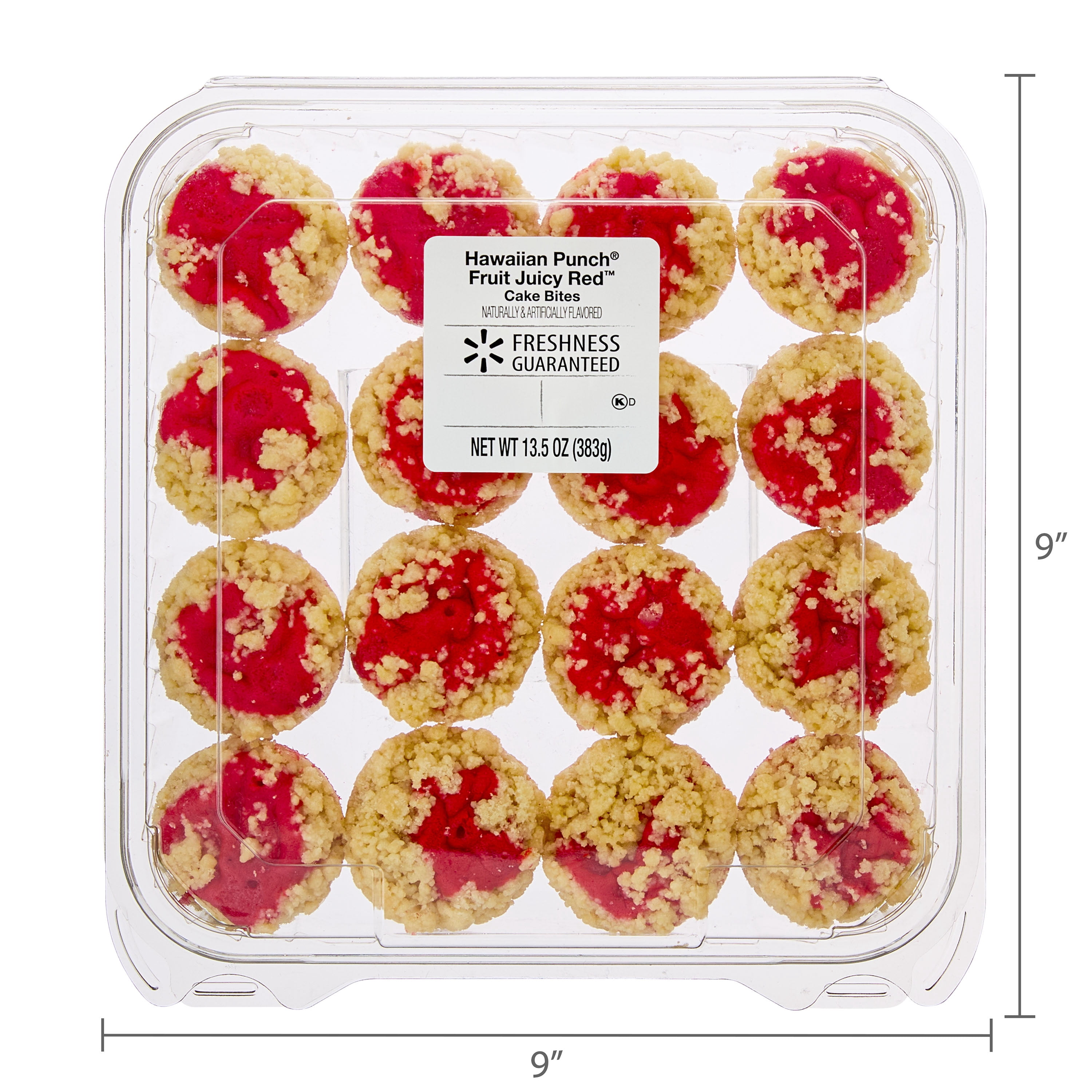 Freshness Guaranteed Hawaiian Punch® Fruit Juicy Red™ Cake Bites, 13.5 oz, 16 Count, Shelf-Stable