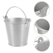 LEORX Metal Flower Bucket Storage Tinplate Silver 5pcs for Party Planners