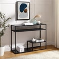 thumbnail image 2 of 42" Metal and Wood Console Table with Tiered Shelves - Black, 2 of 6