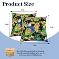thumbnail image 3 of 18x18 Inch Outdoor Throw Pillows Set of 2, Waterproof & Fade-Resistant, Square Decorative Cushion For Patio Furniture, All Weather Outdoor Pillows (Tropical Flower Bird), 3 of 7