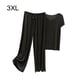 thumbnail image 5 of Conjunto de pijama de satén de seda helada Sonducket para mujer camiseta cuello en V pantalones holgados drapeados, 5 of 6