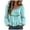 Green, variant on GEWSEY Women's Hollow Out Eyelet Ruffle Hem Long Puff Sleeve Peplum Tops (Sky Blue, M)