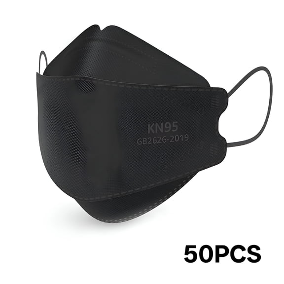 HBMYN Kn95 Face Masks 50 Pack,Breathable Comfortable and Disposable Kn95 Mask,Black