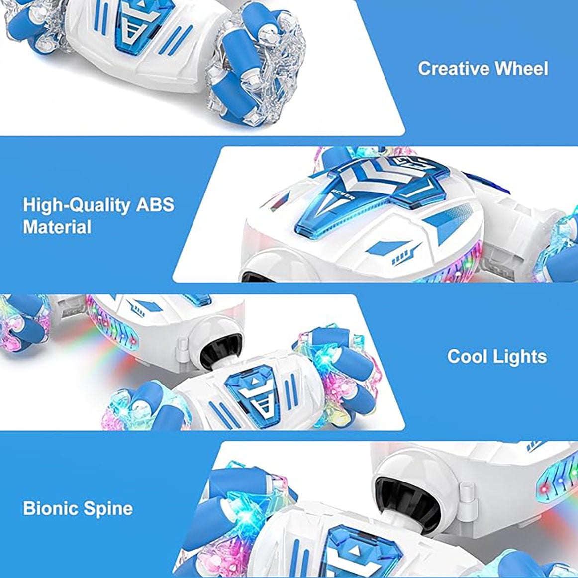 Remote Control Car for Kids, 360° Rotation Gesture Twist RC Stunt Car with Lights & Music for Christmas Birthday Gifts(Red)