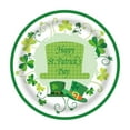 thumbnail image 2 of VBXOAE St. Patrick's Day Themed Disposable Paper Plates-16 Pack Shamrock and Hat Design,9x9 Inch Green Holiday Party Plates for Decorations and Gatherings,Green, 2 of 6