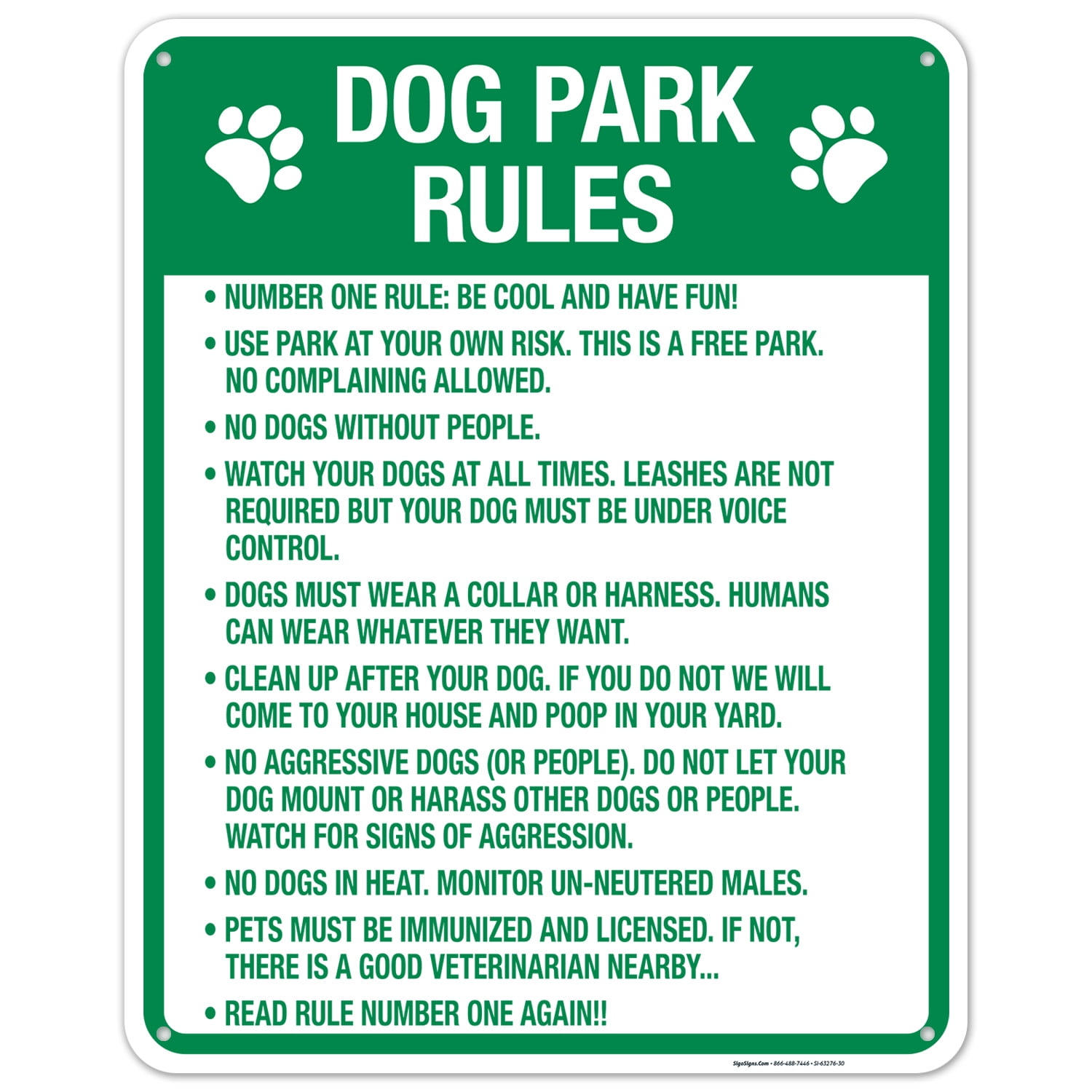 Dog Park Rules