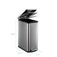 thumbnail image 3 of Trash Can, 13 Gal/50L Stainless Steel Kitchen Trash Can - Step-On Garbage Bin, With Lid, With Recycling Bin, With Removable Plastic Inner Buckets, Large Double Dual Trash and Recycling Bins, 3 of 7