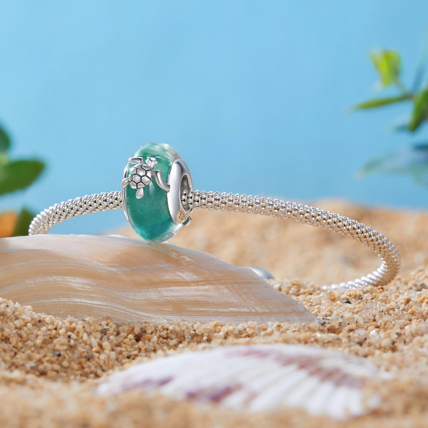 Turtle Murano Beads Charm 925 Sterling Silver Charm,Charm for Bracelets, Perfect Gift for Women