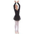 thumbnail image 4 of Arshiner Kids Girls Classic Long Sleeve Leotard Dance Ballet Dress,6-7Y,Black, 4 of 7