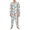 thumbnail image 3 of Sikiie Floral Strawberr Mens Pajama Set, Soft Warm Long Sleeve Sleepwear, Cozy Button-Down Pjs for Men-Large, 3 of 7
