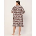 thumbnail image 4 of Moomaya Sleepwear, Printed Kaftan For Women, V-Neck Cotton Caftan Sleep Dress, 4 of 8