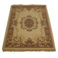 thumbnail image 3 of Rugsotic Carpets Hand Knotted Aras, Oriental Wool Area Rug, Ivory,Rose, 8'x11', 3 of 5