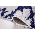 thumbnail image 4 of Ladole Rugs Grant Shaggy Casablanca Contemporary Abstract Big Runner Area Rug in Dark Blue White 2'7" x 9'10", 4 of 4