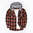 thumbnail image 2 of Dagugfen Jackets for Men Hoodie Long Sleeve Button down Plaid Loose Casual Work Tops Outerwear Pockets, 2 of 3