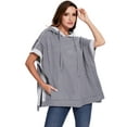 thumbnail image 4 of Sweat à Capuche Oversize à Manches Courtes pour Femmes avec Fentes Latérales, 4 of 5