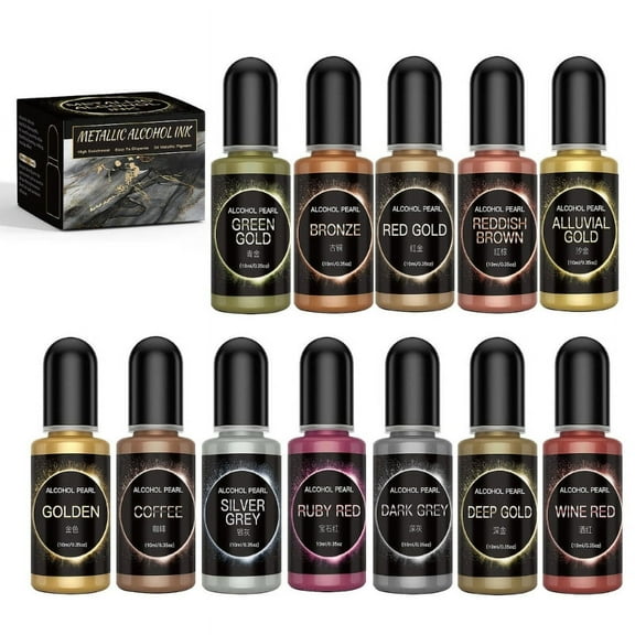 Resin Color Pigment Liquid 12 Color Epoxy Resin Paint Metallic Alcohol-based Ink