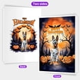 thumbnail image 2 of Mummy Belgian Malinois Happy Halloween with Pumpkins Bats Spooky Fun 5x7in Folded Greeting Card Sheepdog Dog Lover Gifts Single Note Card with Envelope - 00019, 2 of 5