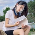 thumbnail image 1 of Portable Hanging Fan - Hands Free Bladeless Fan - Operated Wearable Personals Fan - Leafless Rechargeable - Headphone Design - USB Powered Hanging Nec_Perfect Gift, 1 of 5