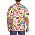 thumbnail image 5 of Lafuoo Color Donut Pattern Men's Cuban Collar Short Sleeve Shirt, Button-Down Resort Beach Pocket Shirt-XX-Large, 5 of 6