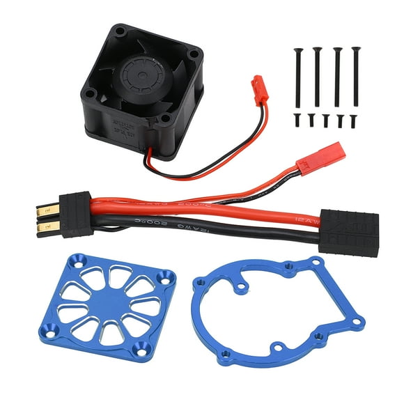 MAYUJIAA RC Cooling Fan Aluminium Alloy 21000 Rpm RC Motor Heatsink for TRAXXAS 1/8 4WD SLEDGE 8‑12V Blue HW313-7898