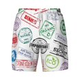 thumbnail image 4 of Lsque Mens Swim Trunks Stamp Set Collection Pattern - Bathing Suit Compression Liner - Beach Swim Shorts Swimwear - (S-3XL) - Stretch Quick Dry -3X-Large, 4 of 9